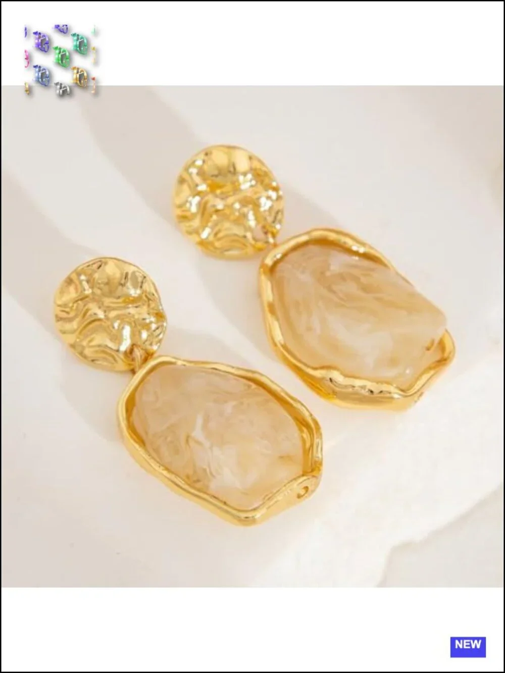 Vintage Irregular Crystal Dangle Drop Earrings Long Exaggerated Geometric